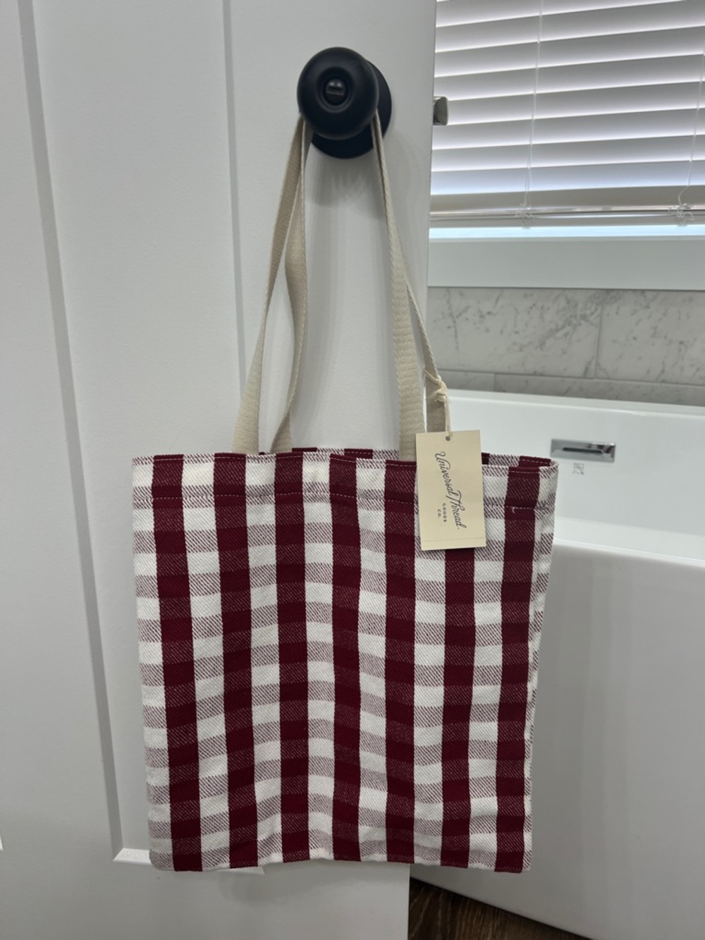 Universal Thread Red & Cream Gingham Tote
